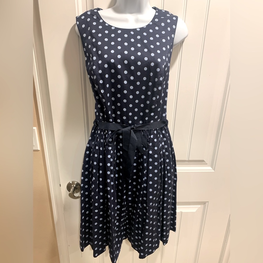 Charter Club sleeveless polka dot dress, size 10